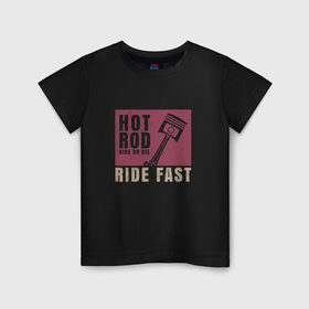 Детская футболка хлопок с принтом Hot Rod в Кировске, 100% хлопок | круглый вырез горловины, полуприлегающий силуэт, длина до линии бедер | 