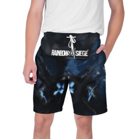 Мужские шорты 3D с принтом RAINBOW SIX SIEGE в Кировске,  полиэстер 100% | прямой крой, два кармана без застежек по бокам. Мягкая трикотажная резинка на поясе, внутри которой широкие завязки. Длина чуть выше колен | 