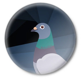 Значок с принтом Голубь Наташа в Кировске,  металл | круглая форма, металлическая застежка в виде булавки | natasha | голубь наташа | мемы
