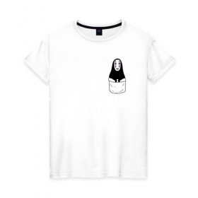 Женская футболка хлопок с принтом Унесённые призраками в Кировске, 100% хлопок | прямой крой, круглый вырез горловины, длина до линии бедер, слегка спущенное плечо | Тематика изображения на принте: spirited away | миядзаки | хаяо