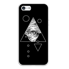 Чехол для iPhone 5/5S матовый с принтом Всевидящее око в Кировске, Силикон | Область печати: задняя сторона чехла, без боковых панелей | tattoo | в треугольнике | всевидящее око | всевидящий глаз | зрачок | пирамида | тату