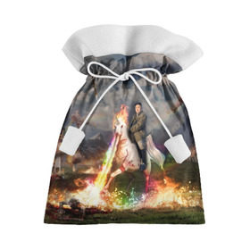 Подарочный 3D мешок с принтом Ким чен ын на Единороге в Кировске, 100% полиэстер | Размер: 29*39 см | Тематика изображения на принте: 