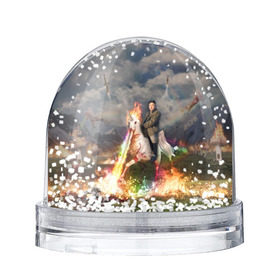 Снежный шар с принтом Ким чен ын на Единороге в Кировске, Пластик | Изображение внутри шара печатается на глянцевой фотобумаге с двух сторон | 