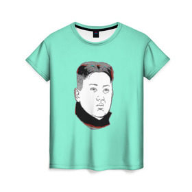 Женская футболка 3D с принтом Ким чен ын в Кировске, 100% полиэфир ( синтетическое хлопкоподобное полотно) | прямой крой, круглый вырез горловины, длина до линии бедер | 
