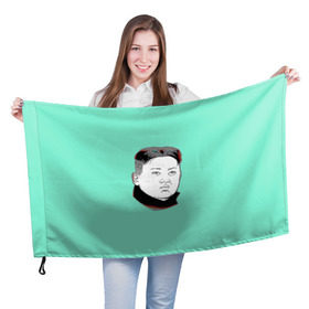 Флаг 3D с принтом Ким чен ын в Кировске, 100% полиэстер | плотность ткани — 95 г/м2, размер — 67 х 109 см. Принт наносится с одной стороны | 