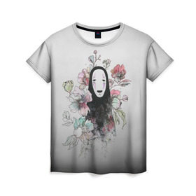 Женская футболка 3D с принтом Унесенные призраками в Кировске, 100% полиэфир ( синтетическое хлопкоподобное полотно) | прямой крой, круглый вырез горловины, длина до линии бедер | spirited away | миядзаки | хаяо
