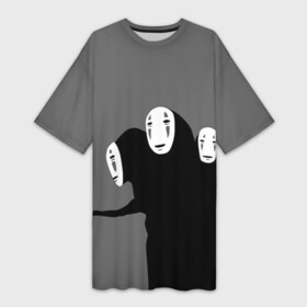 Платье-футболка 3D с принтом Трехголовый бог Каонаси в Кировске,  |  | spirited away | миядзаки | хаяо
