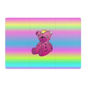 Магнитный плакат 3Х2 с принтом Мишка Lil Peep в Кировске, Полимерный материал с магнитным слоем | 6 деталей размером 9*9 см | Тематика изображения на принте: gbc | hip hop | lil peep | love | pink | rap | лил пип | лилпип | медведь | медвежонок | мишка | реп | розовый | рэп | тату | трэп | хип хоп | эмо