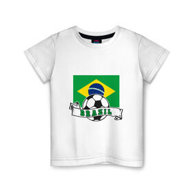 Детская футболка хлопок с принтом Футбол - Бразилия в Кировске, 100% хлопок | круглый вырез горловины, полуприлегающий силуэт, длина до линии бедер | brasil | brazil | football | goal | neymar | sport | team | бразилия | гол | игрок | марсело | мяч | неймар | спорт | тренер | футбол | чемпион | чемпионат