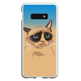 Чехол для Samsung S10E с принтом Grumpy cat ART в Кировске, Силикон | Область печати: задняя сторона чехла, без боковых панелей | cat | grumpy | грустный кот | киса | кот | котэ | котяра | кошка | мем | сердитый кот