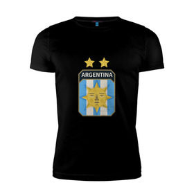 Мужская футболка премиум с принтом Аргентина в Кировске, 92% хлопок, 8% лайкра | приталенный силуэт, круглый вырез ворота, длина до линии бедра, короткий рукав | 