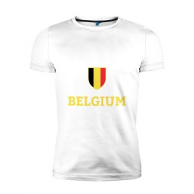 Мужская футболка премиум с принтом Belgium в Кировске, 92% хлопок, 8% лайкра | приталенный силуэт, круглый вырез ворота, длина до линии бедра, короткий рукав | 