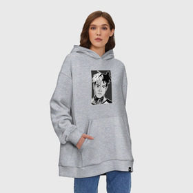 Худи SuperOversize хлопок с принтом xxxtentacion в Кировске, 70% хлопок, 30% полиэстер, мягкий начес внутри | карман-кенгуру, эластичная резинка на манжетах и по нижней кромке, двухслойный капюшон
 | jahseh dwayne | onfroy | xxxtentacion | джасей дуэйн онфрой