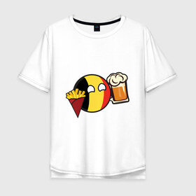 Мужская футболка хлопок Oversize с принтом Бельгия в Кировске, 100% хлопок | свободный крой, круглый ворот, “спинка” длиннее передней части | Тематика изображения на принте: 