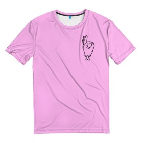 Мужская футболка 3D с принтом Zero Death Pink в Кировске, 100% полиэфир | прямой крой, круглый вырез горловины, длина до линии бедер | Тематика изображения на принте: 