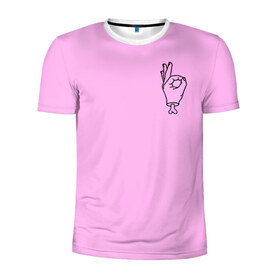 Мужская футболка 3D спортивная с принтом Zero Death Pink в Кировске, 100% полиэстер с улучшенными характеристиками | приталенный силуэт, круглая горловина, широкие плечи, сужается к линии бедра | Тематика изображения на принте: 