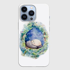 Чехол для iPhone 13 Pro с принтом Тоторо спит в Кировске,  |  | Тематика изображения на принте: аниме | лесной дух | мой сосед тоторо | хаяо миядзаки