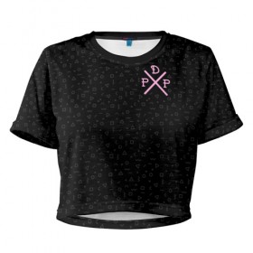 Женская футболка Cropp-top с принтом PewDiePie в Кировске, 100% полиэстер | круглая горловина, длина футболки до линии талии, рукава с отворотами | 
