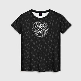 Женская футболка 3D с принтом Runes в Кировске, 100% полиэфир ( синтетическое хлопкоподобное полотно) | прямой крой, круглый вырез горловины, длина до линии бедер | freeform | shadowhunters | доминик шервуд | клэри фрэй | кэтрин макнамара | фэнтази