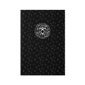 Обложка для паспорта матовая кожа с принтом Runes в Кировске, натуральная матовая кожа | размер 19,3 х 13,7 см; прозрачные пластиковые крепления | freeform | shadowhunters | доминик шервуд | клэри фрэй | кэтрин макнамара | фэнтази