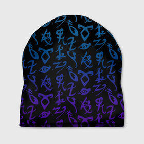 Шапка 3D с принтом Blue runes в Кировске, 100% полиэстер | универсальный размер, печать по всей поверхности изделия | freeform | shadowhunters | доминик шервуд | клэри фрэй | кэтрин макнамара | фэнтази