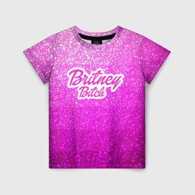 Детская футболка 3D с принтом Britney Bitch _pink в Кировске, 100% гипоаллергенный полиэфир | прямой крой, круглый вырез горловины, длина до линии бедер, чуть спущенное плечо, ткань немного тянется | Тематика изображения на принте: baby one more time | britney spears | oops | бритни спирс