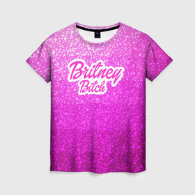 Женская футболка 3D с принтом Britney Bitch _pink в Кировске, 100% полиэфир ( синтетическое хлопкоподобное полотно) | прямой крой, круглый вырез горловины, длина до линии бедер | Тематика изображения на принте: baby one more time | britney spears | oops | бритни спирс