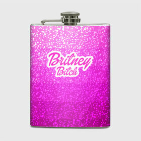 Фляга с принтом Britney Bitch _pink в Кировске, металлический корпус | емкость 0,22 л, размер 125 х 94 мм. Виниловая наклейка запечатывается полностью | Тематика изображения на принте: baby one more time | britney spears | oops | бритни спирс