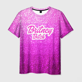 Мужская футболка 3D с принтом Britney Bitch _pink в Кировске, 100% полиэфир | прямой крой, круглый вырез горловины, длина до линии бедер | baby one more time | britney spears | oops | бритни спирс
