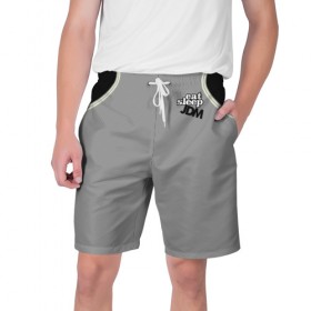 Мужские шорты 3D с принтом JDM STYLE BRAND в Кировске,  полиэстер 100% | прямой крой, два кармана без застежек по бокам. Мягкая трикотажная резинка на поясе, внутри которой широкие завязки. Длина чуть выше колен | 