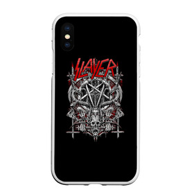 Чехол для iPhone XS Max матовый с принтом Slayer в Кировске, Силикон | Область печати: задняя сторона чехла, без боковых панелей | slayer | группа | гэри холт | керри кинг | метал | музыка | пентаграмма | песни | пол бостаф | рок | слаер | слайер | слеар | слеер | слейр | слеяр | том арайа | трэш | тяжелый | хеви