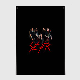 Постер с принтом Slayer в Кировске, 100% бумага
 | бумага, плотность 150 мг. Матовая, но за счет высокого коэффициента гладкости имеет небольшой блеск и дает на свету блики, но в отличии от глянцевой бумаги не покрыта лаком | slayer | гэри холт | керри кинг | музыка | пол бостаф | рок группа | слаер | слайер | слеар | слеер | слейр | слеяр | том арайа | хеви