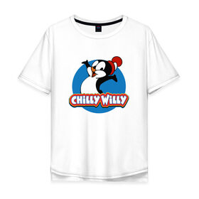 Мужская футболка хлопок Oversize с принтом Чилли Вилли в Кировске, 100% хлопок | свободный крой, круглый ворот, “спинка” длиннее передней части | chili vili | chilli willi | chilly willy | пингвин | пингвиненок | чили вили | чилли вилли