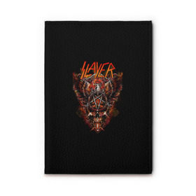 Обложка для автодокументов с принтом Slayer в Кировске, натуральная кожа |  размер 19,9*13 см; внутри 4 больших “конверта” для документов и один маленький отдел — туда идеально встанут права | slayer | гэри холт | керри кинг | пентаграмма | пол бостаф | рок группа | слаер | слайер | слеар | слеер | слейр | слеяр | том арайа | хеви