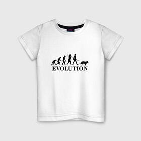 Детская футболка хлопок с принтом Evolution в Кировске, 100% хлопок | круглый вырез горловины, полуприлегающий силуэт, длина до линии бедер | dog | друг человека | кинолог | люблю собак | овчарка | пес | собака | собачник | щенок | эволюция