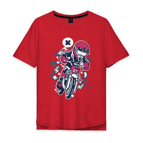 Мужская футболка хлопок Oversize с принтом Мотоциклист в Кировске, 100% хлопок | свободный крой, круглый ворот, “спинка” длиннее передней части | гонки | граффити | мото | мотоцикл | мотоциклист | мотоциклы | скорость