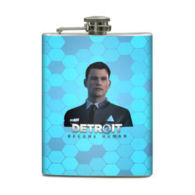 Фляга с принтом Detroit: Become Human в Кировске, металлический корпус | емкость 0,22 л, размер 125 х 94 мм. Виниловая наклейка запечатывается полностью | android | connor | dbh | detroit | detroit become human | deviant | game | gamer | андроид | девиант | детройт | игра | коннор