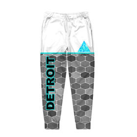 Мужские брюки 3D с принтом Detroit: Become Human в Кировске, 100% полиэстер | манжеты по низу, эластичный пояс регулируется шнурком, по бокам два кармана без застежек, внутренняя часть кармана из мелкой сетки | 