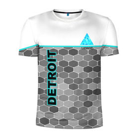 Мужская футболка 3D спортивная с принтом Detroit: Become Human в Кировске, 100% полиэстер с улучшенными характеристиками | приталенный силуэт, круглая горловина, широкие плечи, сужается к линии бедра | 