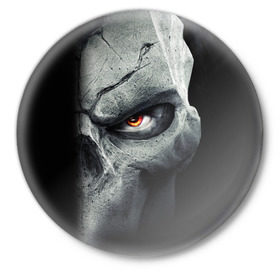Значок с принтом Darksiders II: Death Lives в Кировске,  металл | круглая форма, металлическая застежка в виде булавки | Тематика изображения на принте: ад | апокалипсис | война | тьма