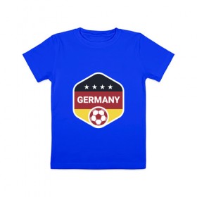 Детская футболка хлопок с принтом Футбол - Германия в Кировске, 100% хлопок | круглый вырез горловины, полуприлегающий силуэт, длина до линии бедер | Тематика изображения на принте: 