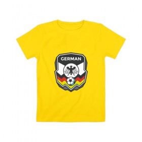 Детская футболка хлопок с принтом Футбол - Германия в Кировске, 100% хлопок | круглый вырез горловины, полуприлегающий силуэт, длина до линии бедер | Тематика изображения на принте: 