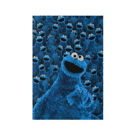 Обложка для паспорта матовая кожа с принтом Коржик в Кировске, натуральная матовая кожа | размер 19,3 х 13,7 см; прозрачные пластиковые крепления | Тематика изображения на принте: cookie monster | коржик | улица сезам