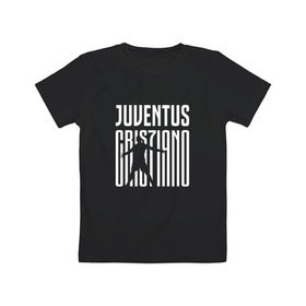 Детская футболка хлопок с принтом Juventus - Cristiano Ronaldo 7 в Кировске, 100% хлопок | круглый вырез горловины, полуприлегающий силуэт, длина до линии бедер | 0x000000123 | cristiano ronaldo | juventus | криштиано роналдо | ювентус