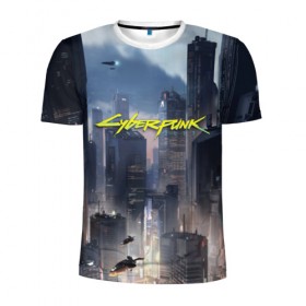 Мужская футболка 3D спортивная с принтом Cyberpunk 2077 city в Кировске, 100% полиэстер с улучшенными характеристиками | приталенный силуэт, круглая горловина, широкие плечи, сужается к линии бедра | cd projekt red | cyberpunk | cyberpunk 2077 | e3 | night city | ps4 | rpg | v | xbox | будущее | киберпанк | киберпанк 2077 | найт сити | от создателей ведьмака | рпг