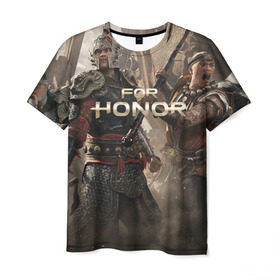 Мужская футболка 3D с принтом FOR HONOR в Кировске, 100% полиэфир | прямой крой, круглый вырез горловины, длина до линии бедер | Тематика изображения на принте: for honor | викинги | игра | рыцари | средневековье | япония