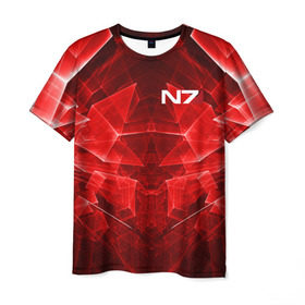 Мужская футболка 3D с принтом MASS EFFECT N7 в Кировске, 100% полиэфир | прямой крой, круглый вырез горловины, длина до линии бедер | n7 | альянс | броня | костюм | масс эффект | н7