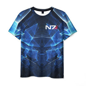 Мужская футболка 3D с принтом MASS EFFECT N7 в Кировске, 100% полиэфир | прямой крой, круглый вырез горловины, длина до линии бедер | n7 | альянс | броня | костюм | масс эффект | н7