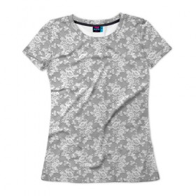 Женская футболка 3D с принтом Кружева на сетке в Кировске, 100% полиэфир ( синтетическое хлопкоподобное полотно) | прямой крой, круглый вырез горловины, длина до линии бедер | 