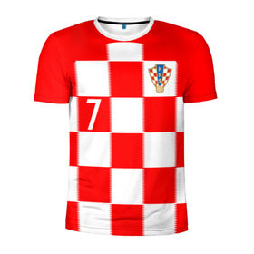 Мужская футболка 3D спортивная с принтом Хорватия Ракитич форма в Кировске, 100% полиэстер с улучшенными характеристиками | приталенный силуэт, круглая горловина, широкие плечи, сужается к линии бедра |  ракитич  | сборная хорватии | хорватия | чемпионат мира | чм
